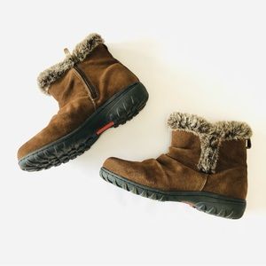 Khombu Brown Leather Snow Booties - Women’s 8